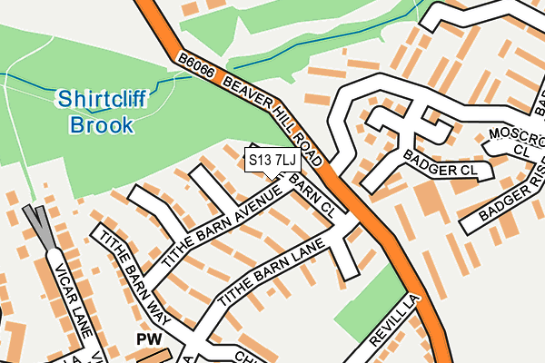 S13 7LJ map - OS OpenMap – Local (Ordnance Survey)