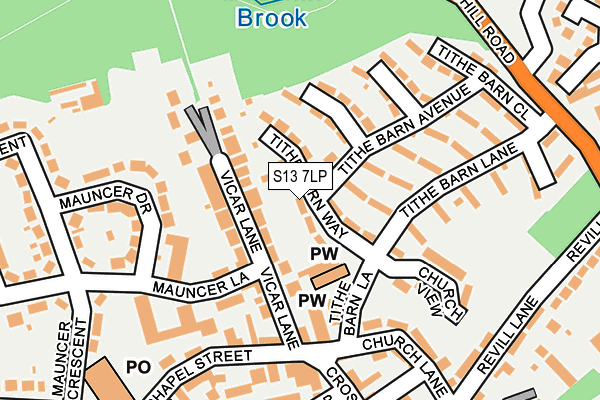 S13 7LP map - OS OpenMap – Local (Ordnance Survey)