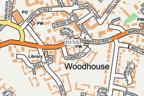 S13 7LQ map - OS OpenMap – Local (Ordnance Survey)