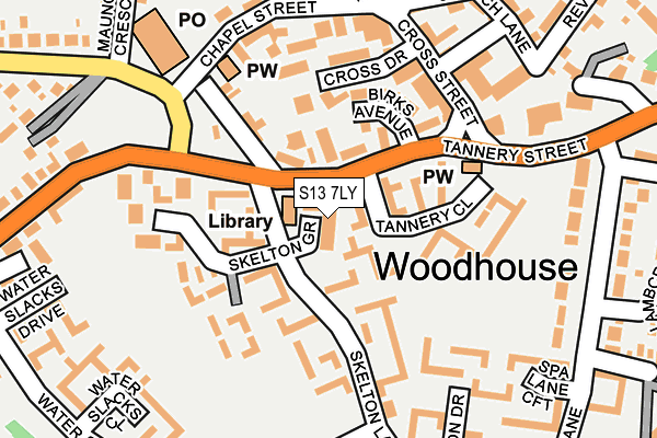 S13 7LY map - OS OpenMap – Local (Ordnance Survey)
