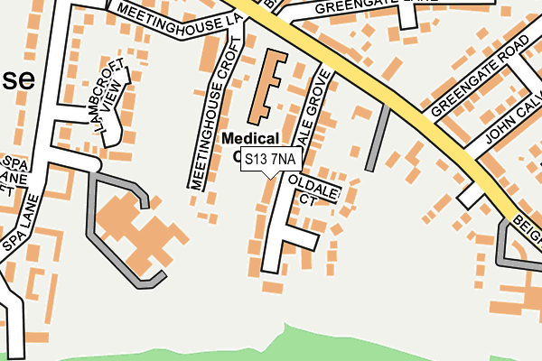 S13 7NA map - OS OpenMap – Local (Ordnance Survey)