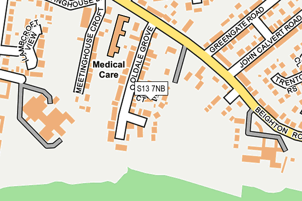 S13 7NB map - OS OpenMap – Local (Ordnance Survey)