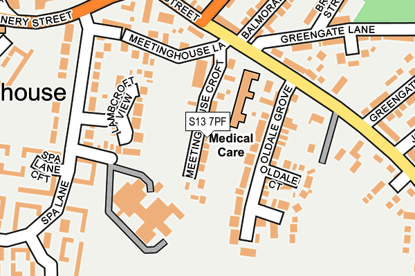 S13 7PF map - OS OpenMap – Local (Ordnance Survey)