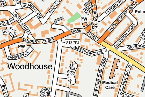 S13 7PJ map - OS OpenMap – Local (Ordnance Survey)