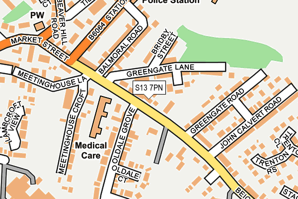 S13 7PN map - OS OpenMap – Local (Ordnance Survey)