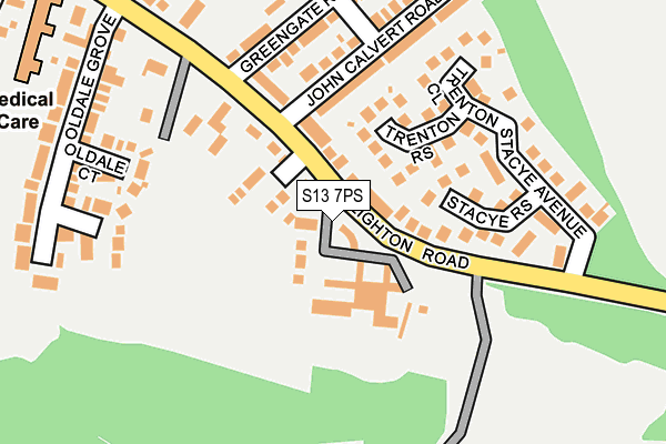 S13 7PS map - OS OpenMap – Local (Ordnance Survey)