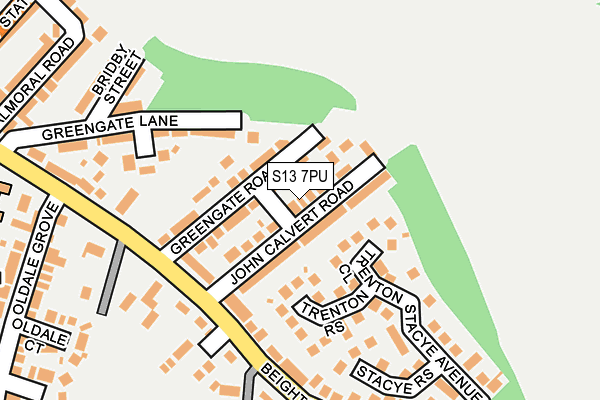 S13 7PU map - OS OpenMap – Local (Ordnance Survey)