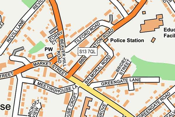 S13 7QL map - OS OpenMap – Local (Ordnance Survey)
