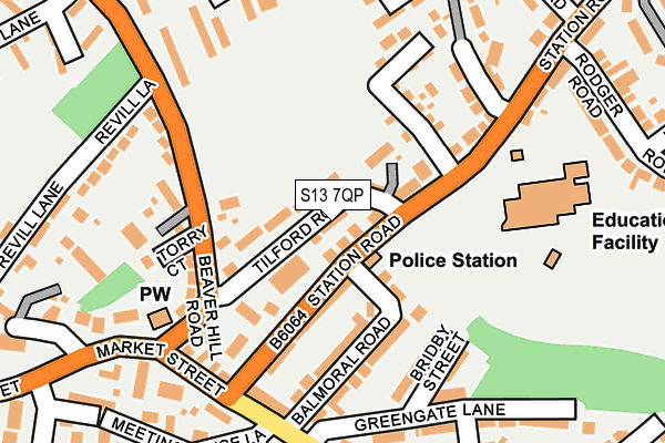 S13 7QP map - OS OpenMap – Local (Ordnance Survey)