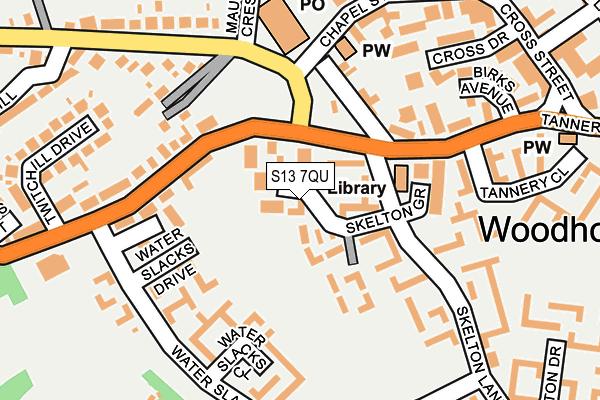 S13 7QU map - OS OpenMap – Local (Ordnance Survey)