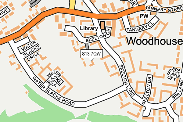 S13 7QW map - OS OpenMap – Local (Ordnance Survey)