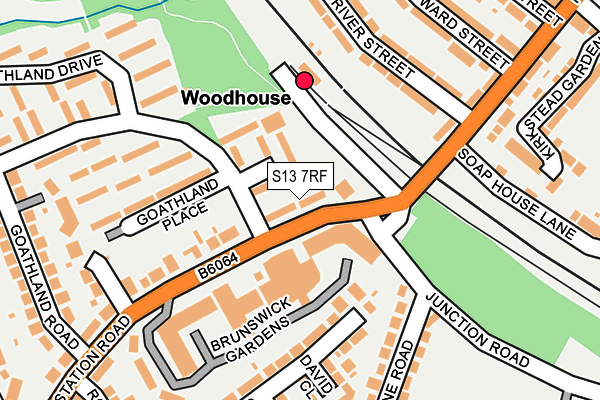 S13 7RF map - OS OpenMap – Local (Ordnance Survey)