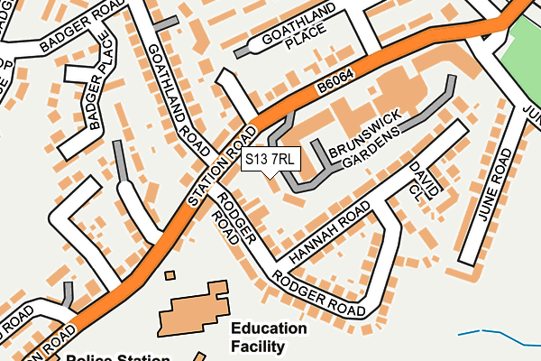 S13 7RL map - OS OpenMap – Local (Ordnance Survey)