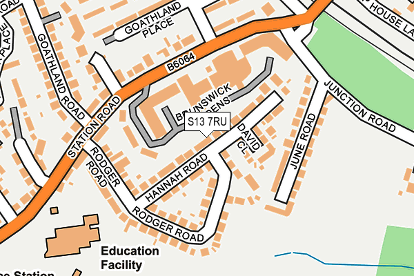 S13 7RU map - OS OpenMap – Local (Ordnance Survey)