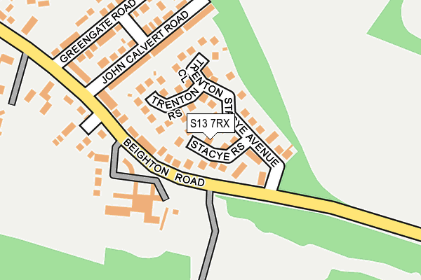 S13 7RX map - OS OpenMap – Local (Ordnance Survey)