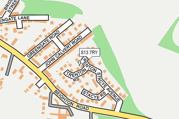 S13 7RY map - OS OpenMap – Local (Ordnance Survey)