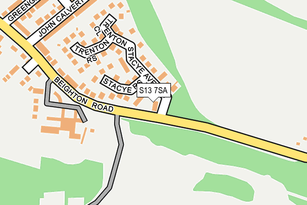 S13 7SA map - OS OpenMap – Local (Ordnance Survey)
