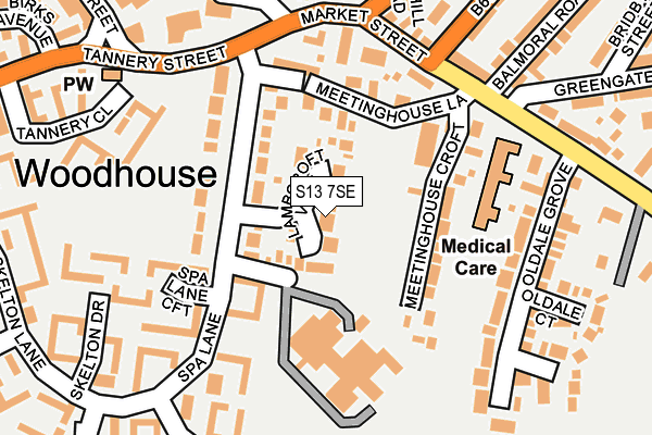 S13 7SE map - OS OpenMap – Local (Ordnance Survey)