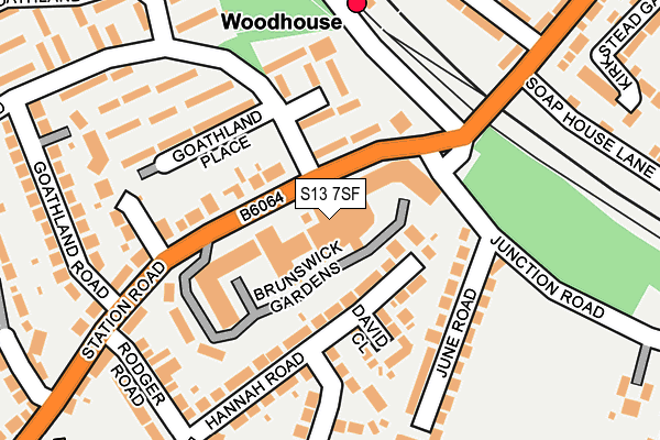 S13 7SF map - OS OpenMap – Local (Ordnance Survey)