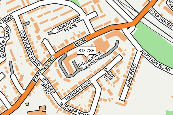 S13 7SH map - OS OpenMap – Local (Ordnance Survey)