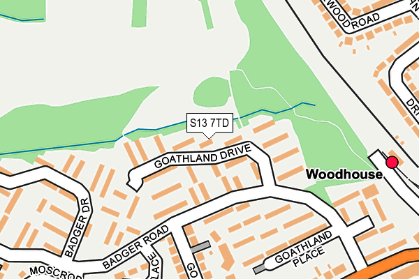 S13 7TD map - OS OpenMap – Local (Ordnance Survey)