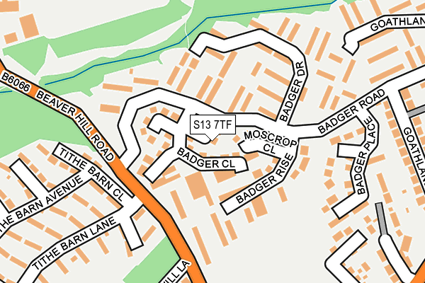 S13 7TF map - OS OpenMap – Local (Ordnance Survey)