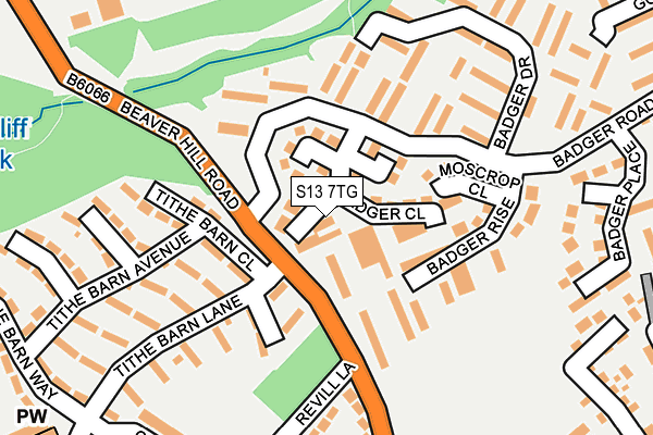 S13 7TG map - OS OpenMap – Local (Ordnance Survey)
