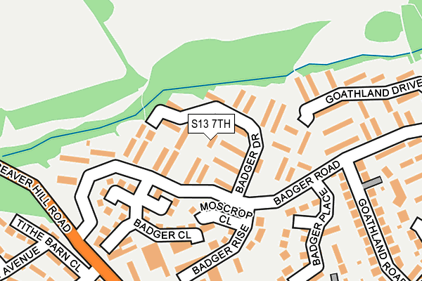 S13 7TH map - OS OpenMap – Local (Ordnance Survey)