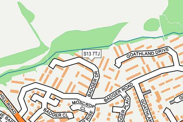 S13 7TJ map - OS OpenMap – Local (Ordnance Survey)