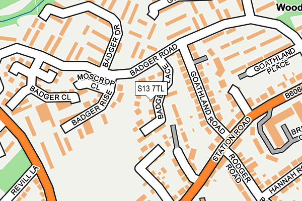 S13 7TL map - OS OpenMap – Local (Ordnance Survey)