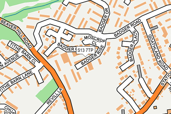 S13 7TP map - OS OpenMap – Local (Ordnance Survey)