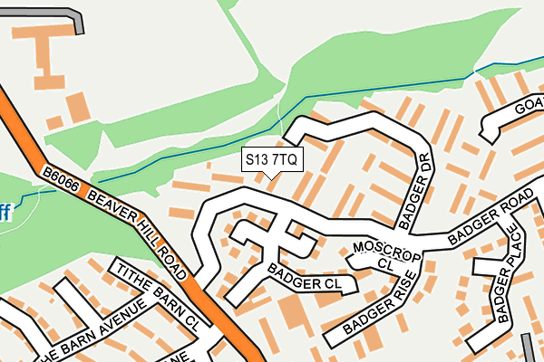 S13 7TQ map - OS OpenMap – Local (Ordnance Survey)
