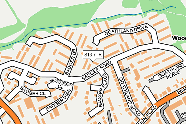 S13 7TR map - OS OpenMap – Local (Ordnance Survey)