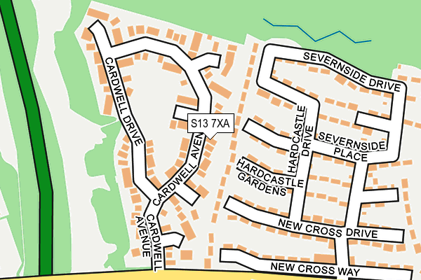 S13 7XA map - OS OpenMap – Local (Ordnance Survey)