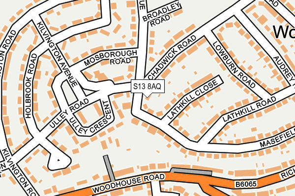S13 8AQ map - OS OpenMap – Local (Ordnance Survey)