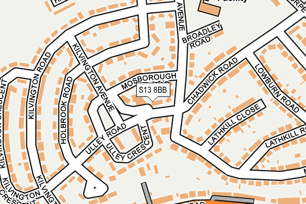 S13 8BB map - OS OpenMap – Local (Ordnance Survey)