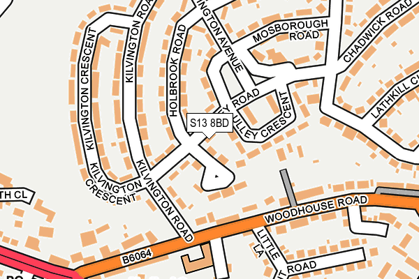 S13 8BD map - OS OpenMap – Local (Ordnance Survey)