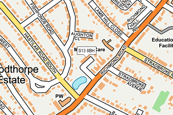 S13 8BH map - OS OpenMap – Local (Ordnance Survey)