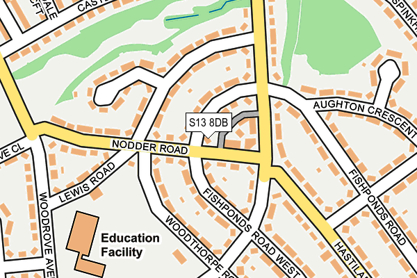 S13 8DB map - OS OpenMap – Local (Ordnance Survey)