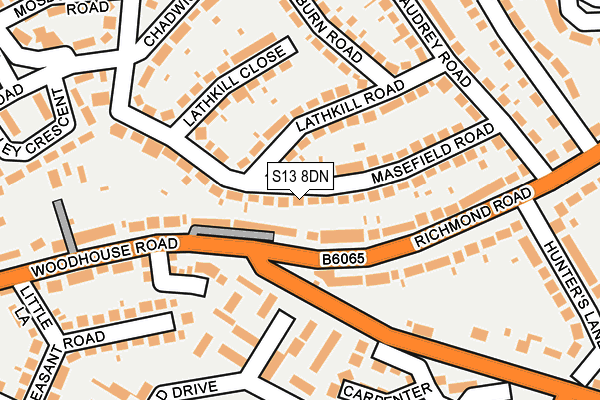 S13 8DN map - OS OpenMap – Local (Ordnance Survey)