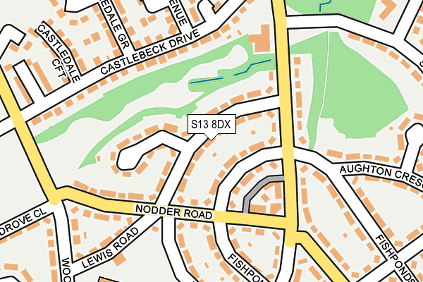 S13 8DX map - OS OpenMap – Local (Ordnance Survey)