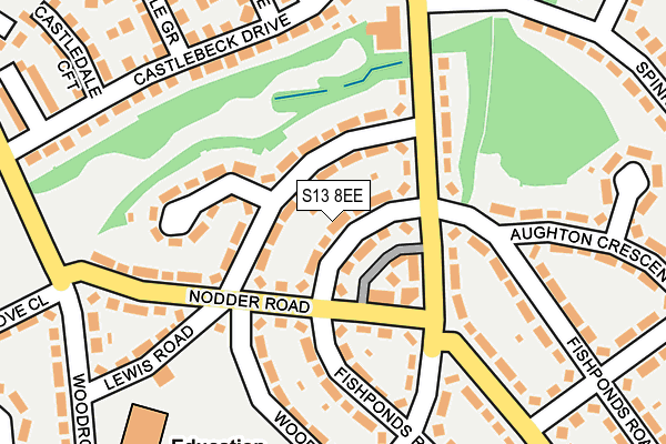 S13 8EE map - OS OpenMap – Local (Ordnance Survey)