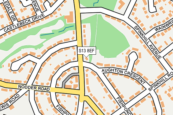 S13 8EF map - OS OpenMap – Local (Ordnance Survey)