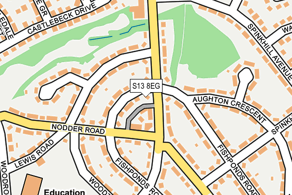 S13 8EG map - OS OpenMap – Local (Ordnance Survey)