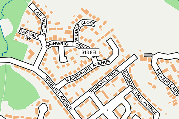 S13 8EL map - OS OpenMap – Local (Ordnance Survey)