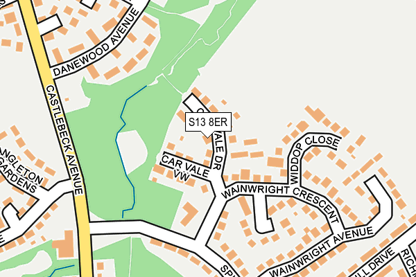 S13 8ER map - OS OpenMap – Local (Ordnance Survey)