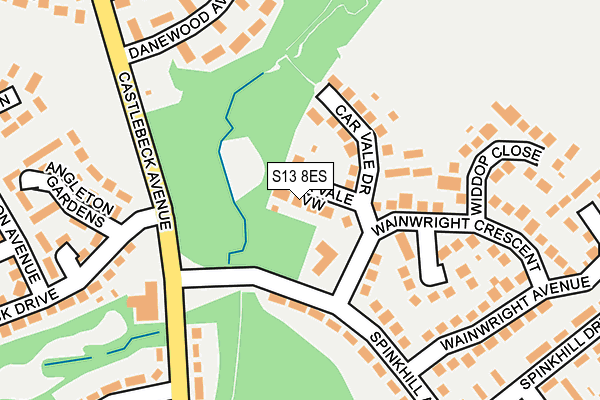 S13 8ES map - OS OpenMap – Local (Ordnance Survey)