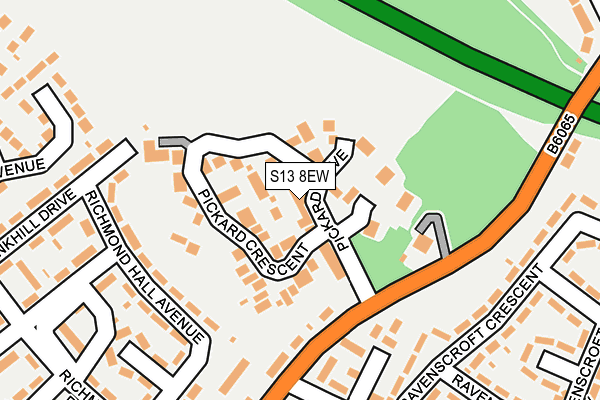 S13 8EW map - OS OpenMap – Local (Ordnance Survey)