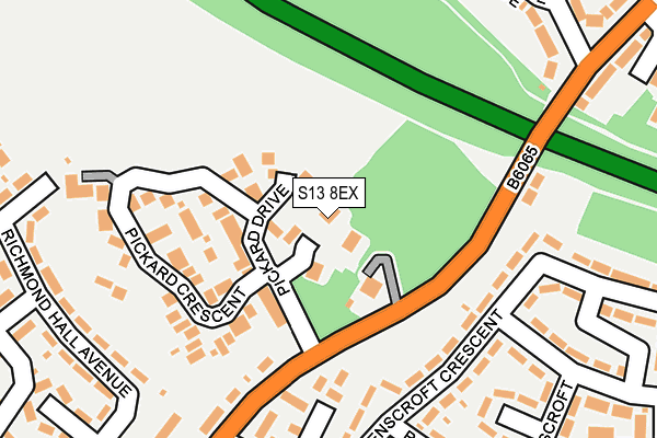 S13 8EX map - OS OpenMap – Local (Ordnance Survey)