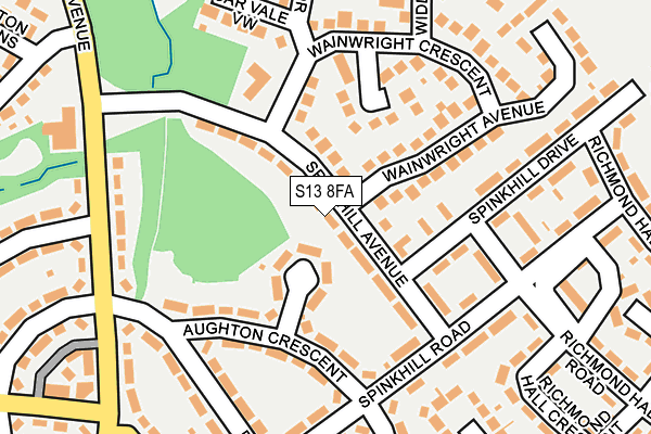 S13 8FA map - OS OpenMap – Local (Ordnance Survey)